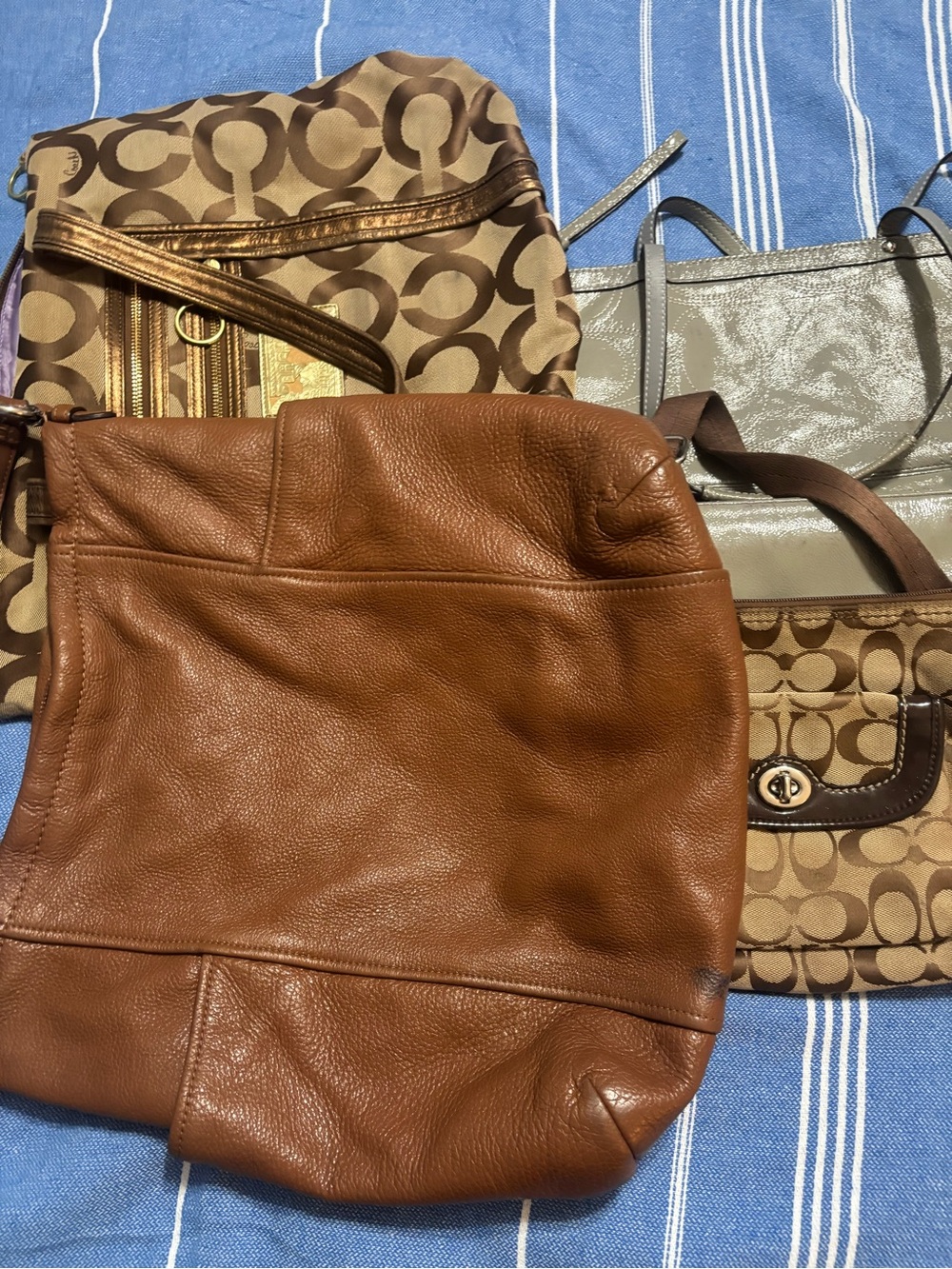 Project Coach Mixed Tote and Shoulder Bag Set - Brown, Tan, Gray